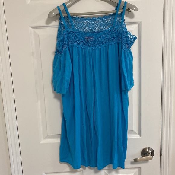 Blue Off-The Shoulder Dress - Picture 6 of 6